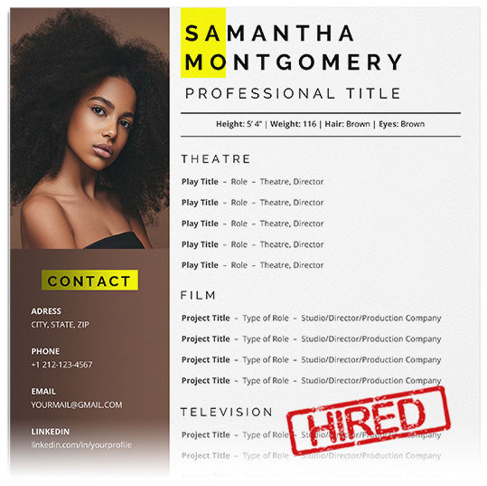 impress casting directors with the best acting resume template