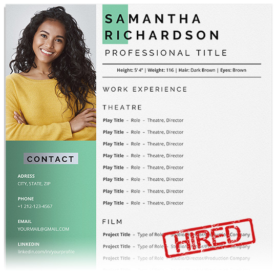 land your dream roles with our high-quality acting resume template