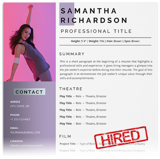 stand out with our customizable acting resume template