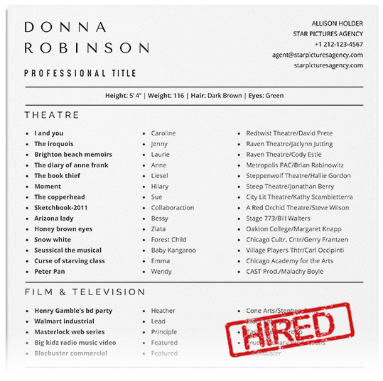 professional acting resume template: elevate your career