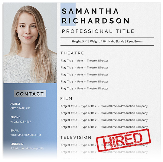 unlock your potential with our expertly designed acting resume template